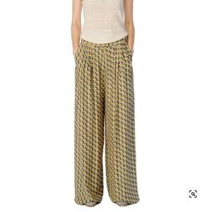 Rag & Bone Racine Silk Geometric Print Wide Leg Pants size 2 (runs big)